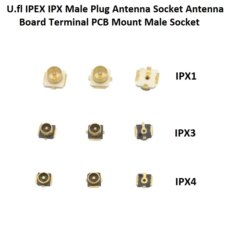 Antenna Adapter RF Adapter Kit Accessory Connector Kit U.FL IPX1 IPX3 IPX4 Male Plug WiFi Antenna Socket IPEX SMD SMT PCB Mount Socket RF Coaxial Connector Antenna Board Terminal