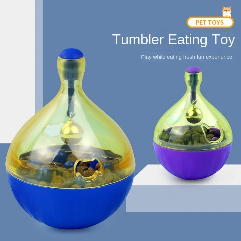 Pet Feeding Toys-Cat Fun Bowl Tumbler Feeder Puppy Kitten Shaking Leakage Food Ball Container Exercise Training