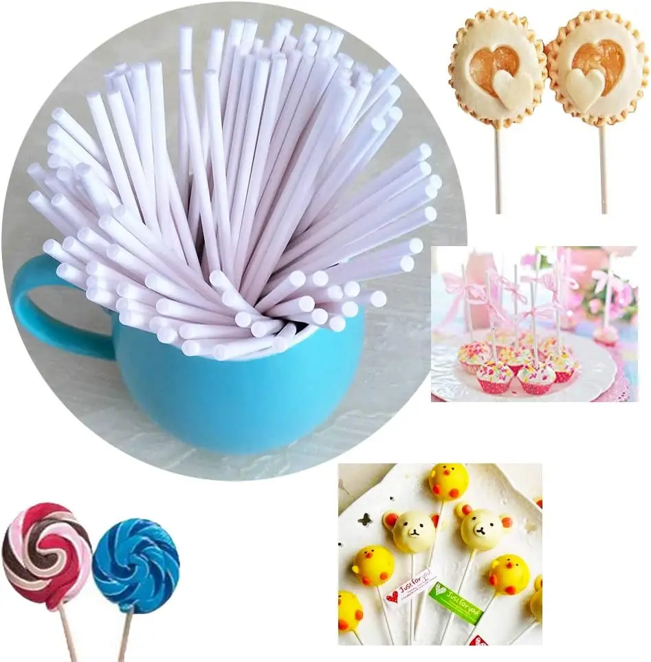 50/100Pcs/set Plastic Lollipop Stick Safe White Cake Pop Sucker Sticks For Chocolate Sugar Candy Lollypop DIY Mold Bakeware Tool