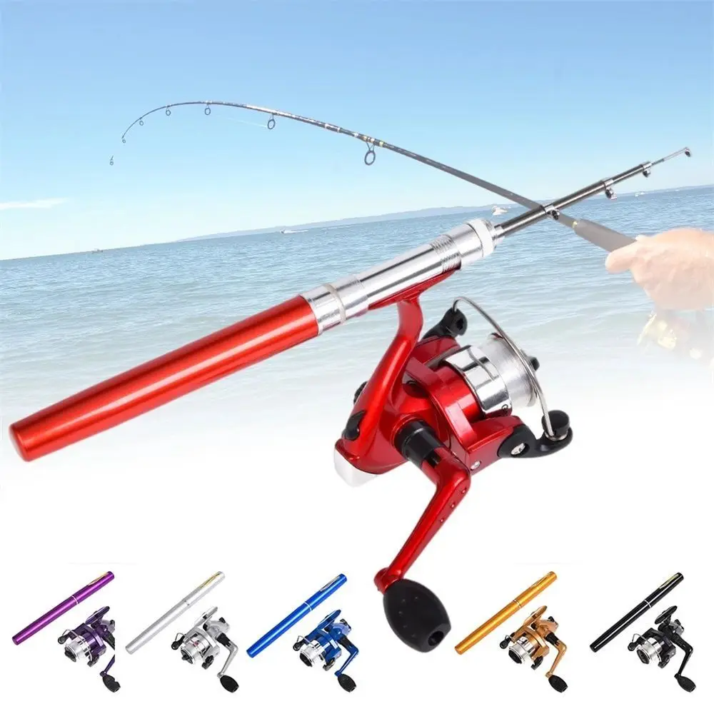 Portable Pen Style Fishing Rod Spinning Ultra Short Mini Fishing Pole Convenient Hard Fishing Hand Pole River Pond