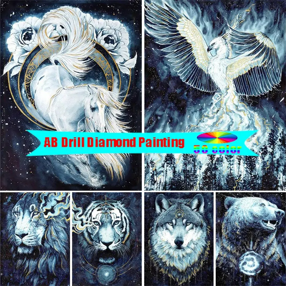 5d Diamond Painting Ab Drills  5d Diamond Painting Kit Wolf - 5d Diamond  Painting - Aliexpress