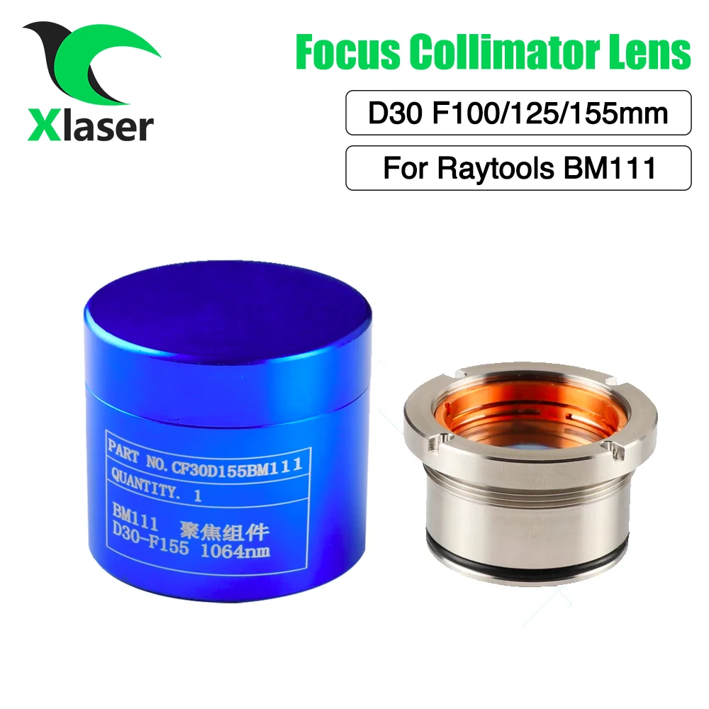 

Фокусирующая линза XLaser Raytools BM111 D30 F100 F125 F155mm с держателем объектива для Raytools, волоконно-лазерная режущая головка 3 кВт