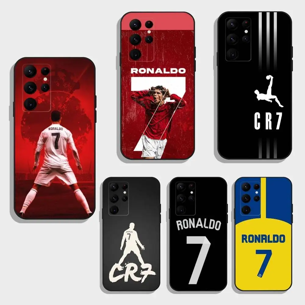 Elegant Black Soft Phone Case Featuring Iconic Football Legend Ronaldo Design