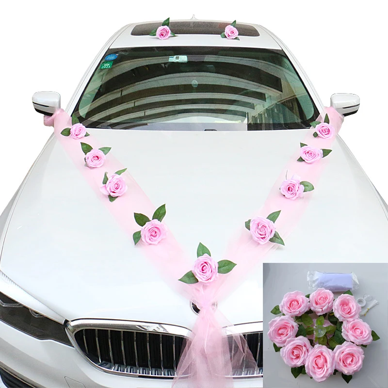 Artificial Wedding Car Flowers Wedding Car Door Handle Car Wedding Decorations Artificial