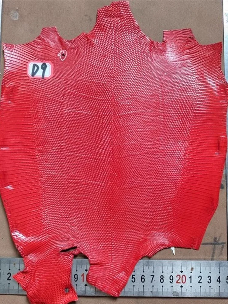 Red Lizard Skin Material DIY Accessory For Phone Case Wallet Genuine Leather Leathercraft Good Quality Piece Fabric