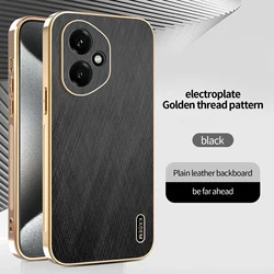 Gold Thread Textured Phone Case with Full Lens Protection and Anti - Fingerprint Features - Honor 400 Global (Black)
