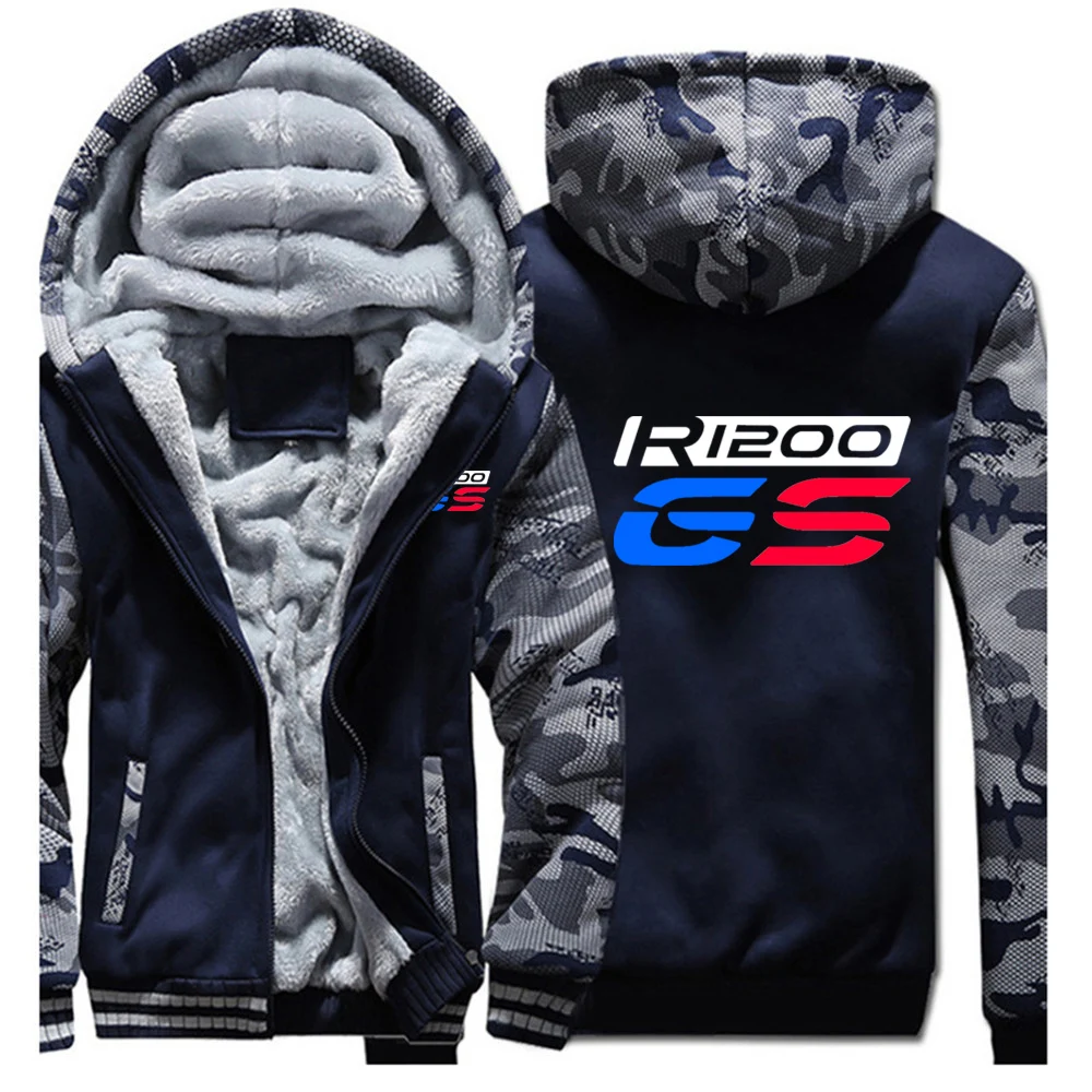 Men Windproof Padded Hooded Fleece Jacket Autumn Winter