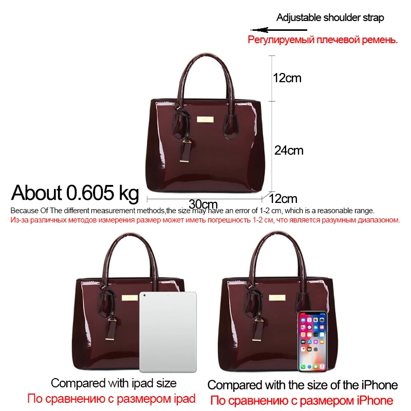 2 In 1 High Quality Pu Leather Bags Mirror Shoulder Bags for Women 2022 Fashion Top-Handle Handbag Casual Designer Crossbody Bag women's bags on sale	 Totes