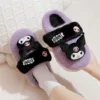 Super Cute Winter Cotton Slippers Warm Antislip Sweet Shoes Kuromi Hello Kitty Cinnamoroll Soft Comfortable 3