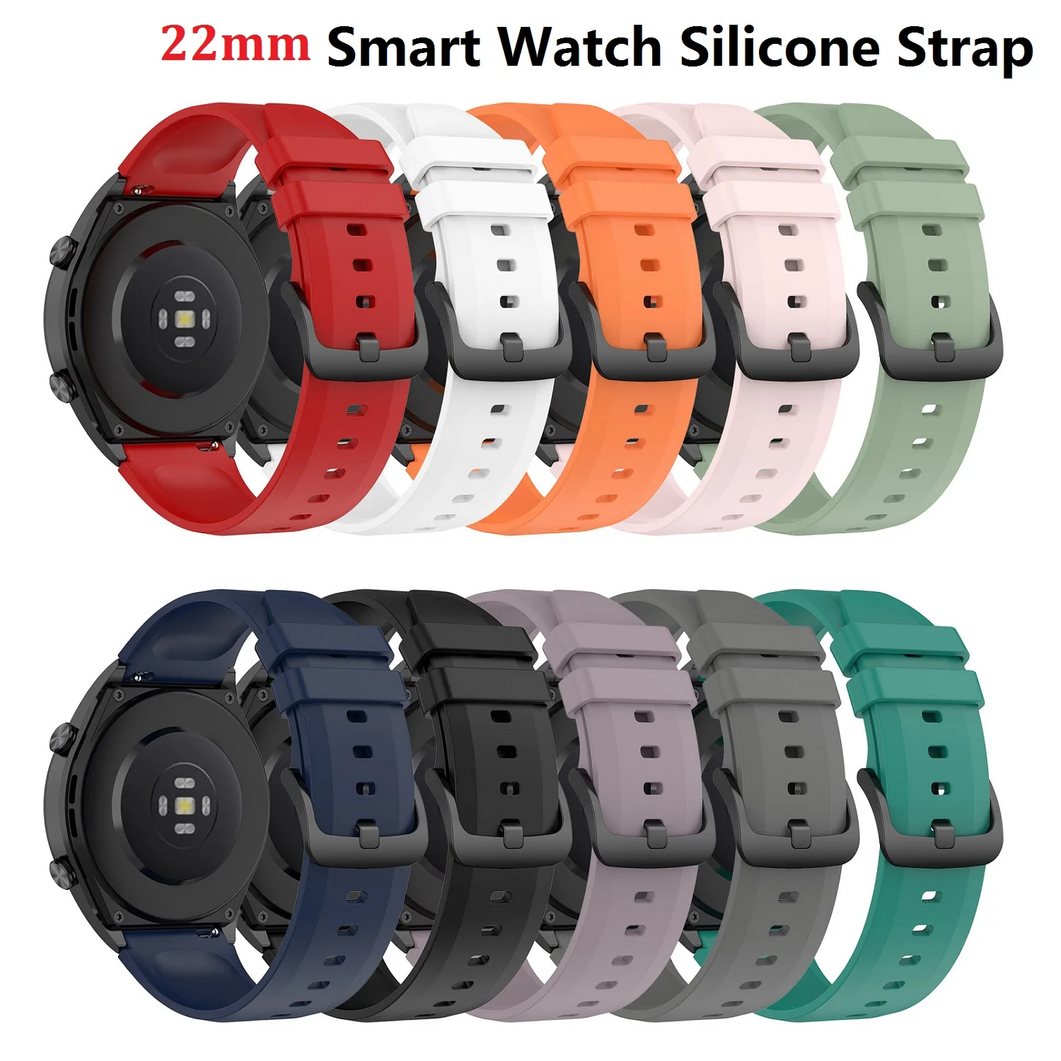 

40PCS 22mm Smart Watch Strap for Samsung Huawei Fossil Xiaomi Haylou Ticwatch Polar Coros Garmin Silicone Quick Releas Bracelet