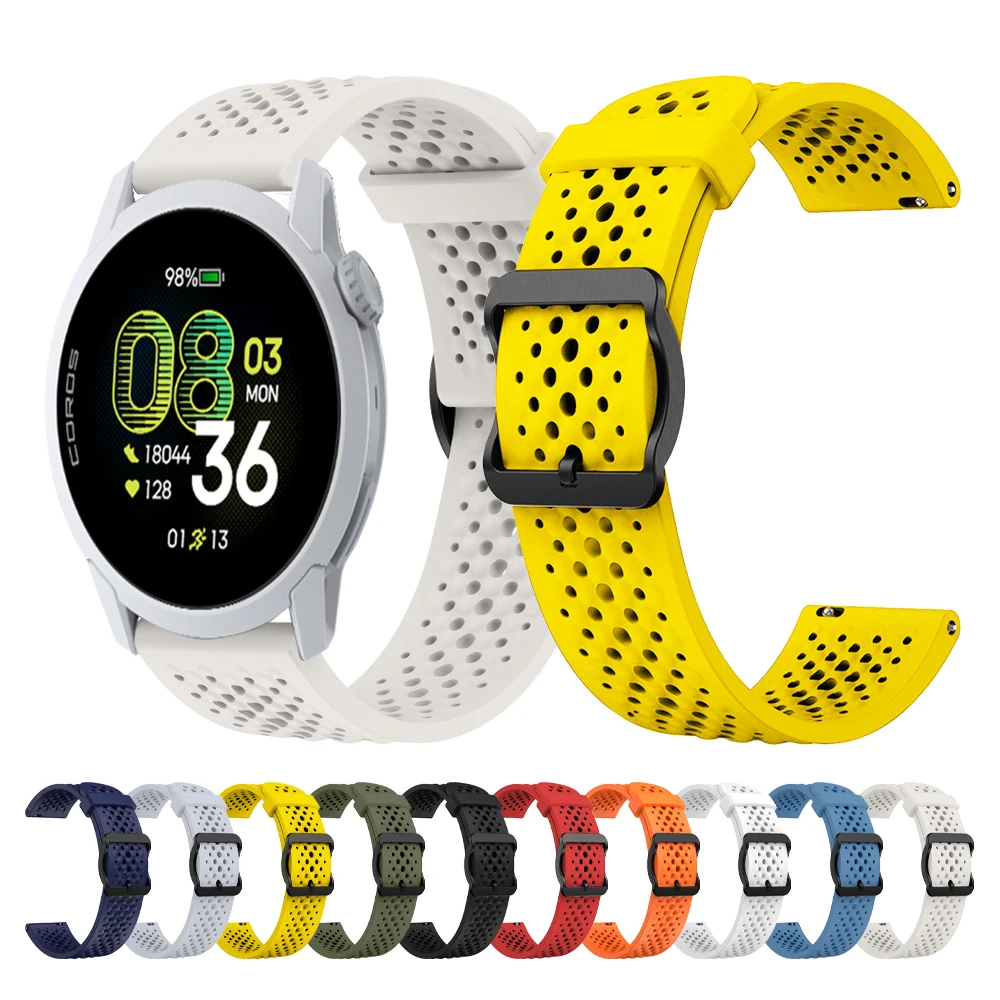 Breathable Silicone 22mm Watch Band Bracelet Wriststrap