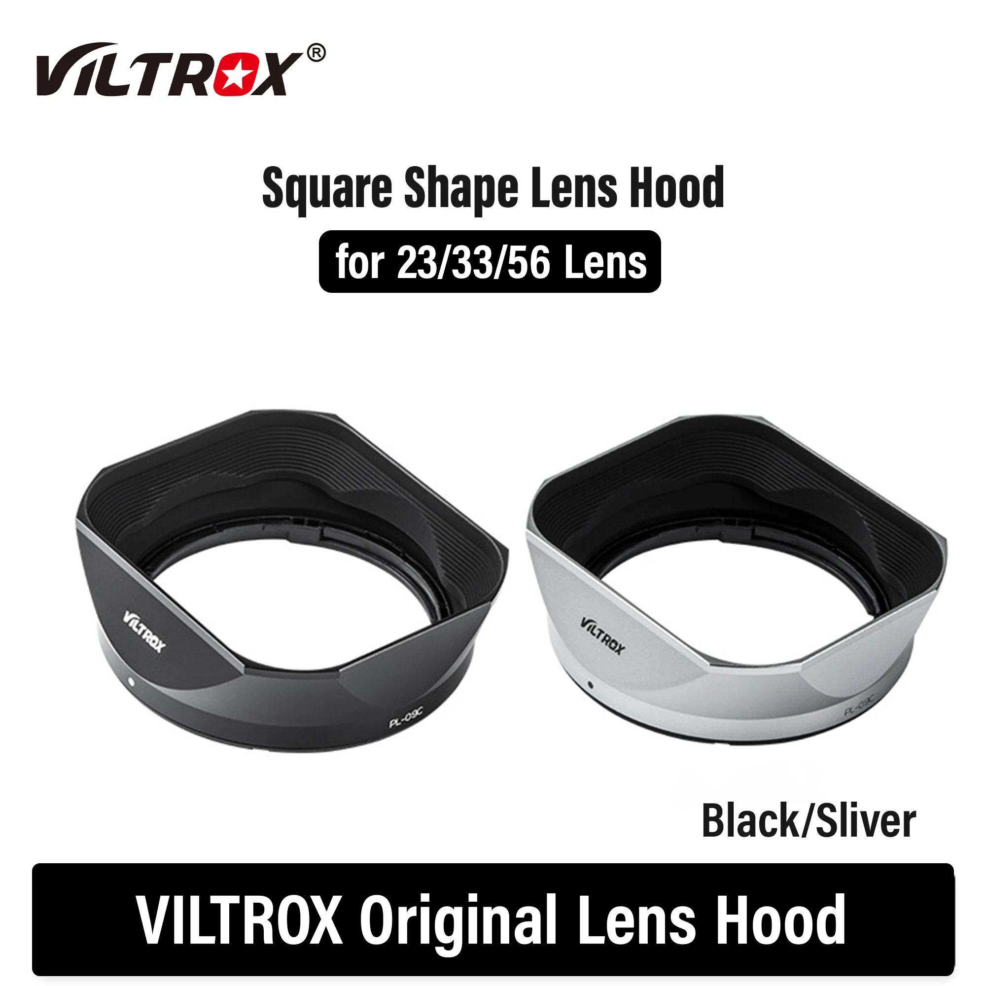 

VILTROX 23mm 33mm 56mm F1.4 Series Original Lenses Metal Square Hood 52mm for Viltrox Sony E Fuji X Nikon Z Mount Camera Lens