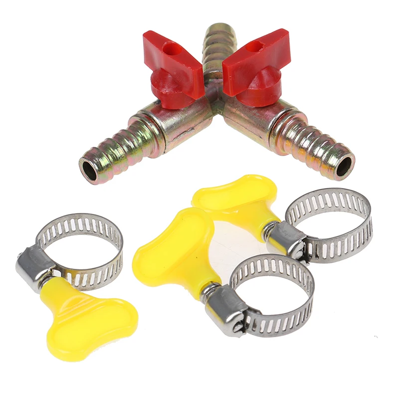 Y Type 3 Way Shut Off Ball Valve With Clamp Fitting Hose Barb Fuel Gas 10MM 6