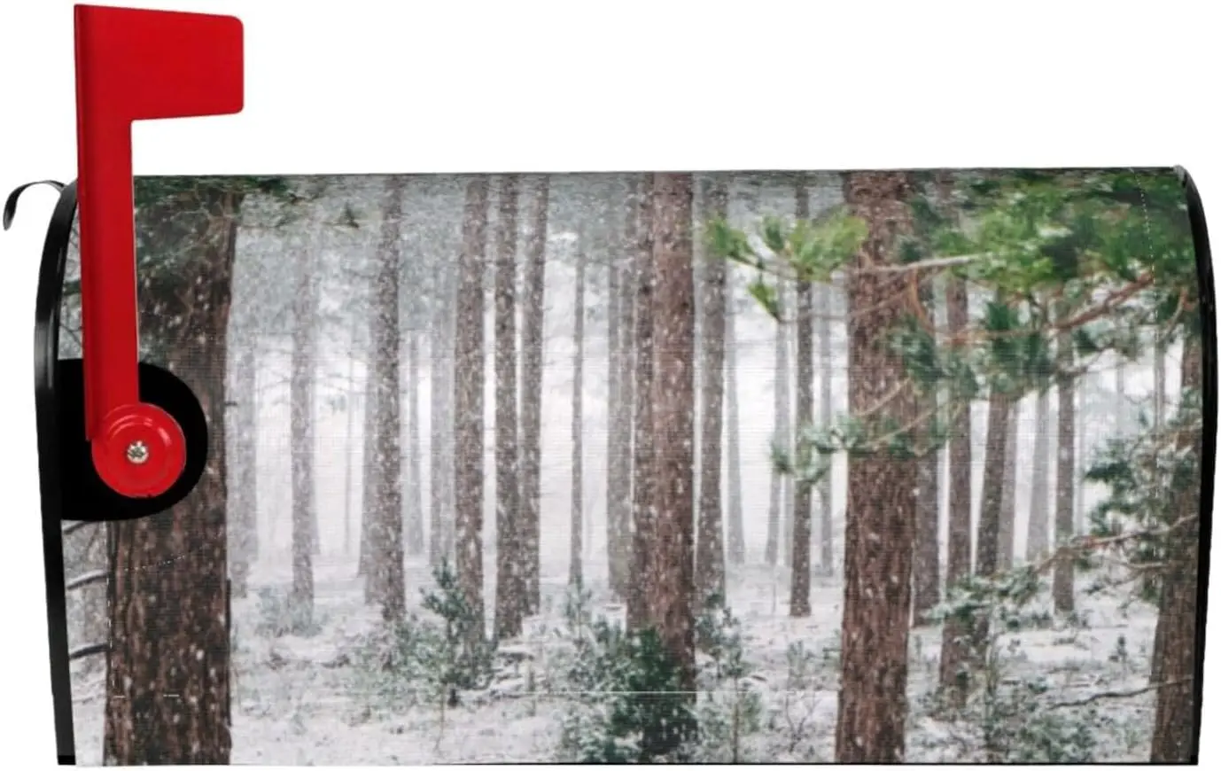 

Mailbox Covers Snow Forest Print Magnetic Post Box Cover Wraps for Garden Yard Decor