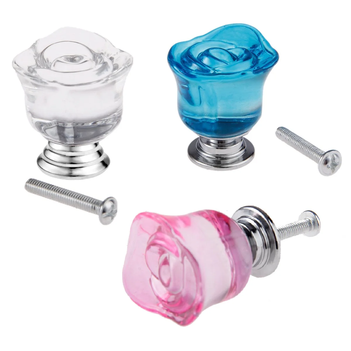 Bouton de Meuble Cristal 10Pcs Poignées de Bouton en Cristal de Diamant
