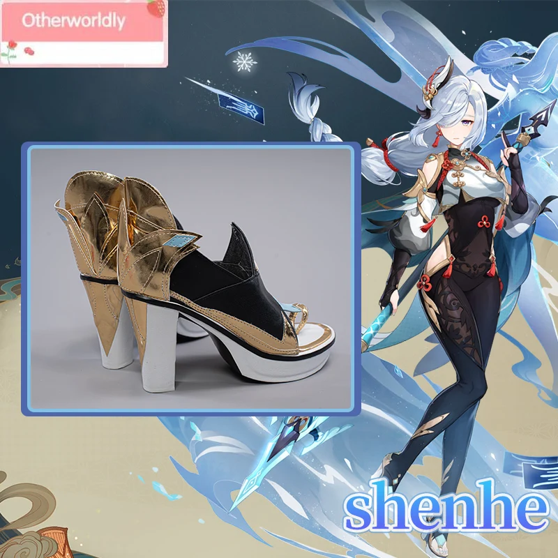 

Shenhe обувь для косплея игра Genshin Impact ShenHe Косплей Liyue Cryo Shen he костюм персонажа