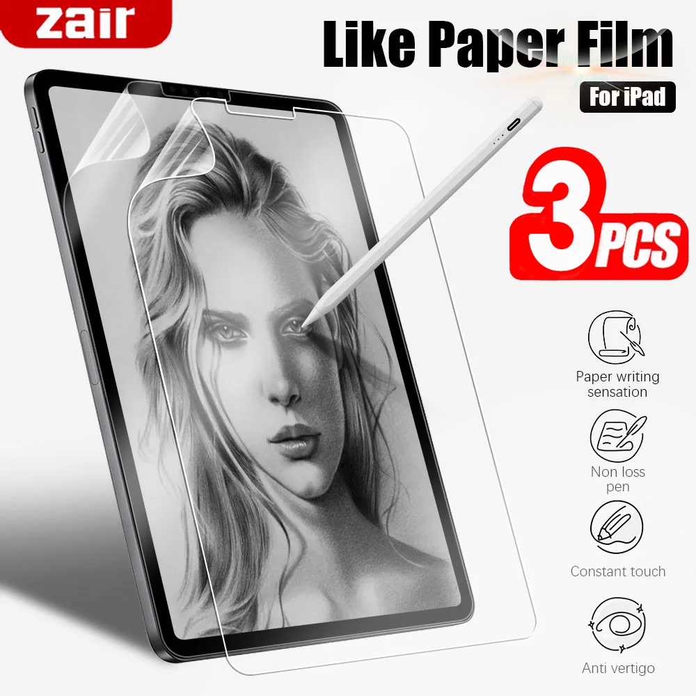 

(3 Packs) Paper Like Film For Apple iPad 2th 3th 4th 5th 6th 7th 8th 9th 10th Generation 9.7 10.2 10.9 Tablet Screen Protector