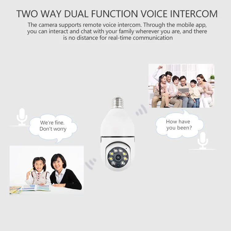 4MP E27 Bulb IP WiFi Camera Indoor Video Surveillance Camera Security protection baby Monitor Full Color Night Vision ICSEE 3