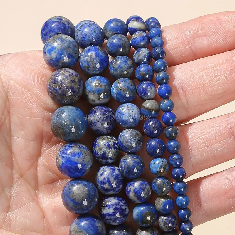 Pietre Lapislazzuli Naturali Rotonde 8mm - 48 Pezzi Per Bracciali E Collane Fai Da Te - 4