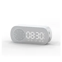 Smart LED Mirror Bluetooth Alarm Clock with Speaker Functionality (White)