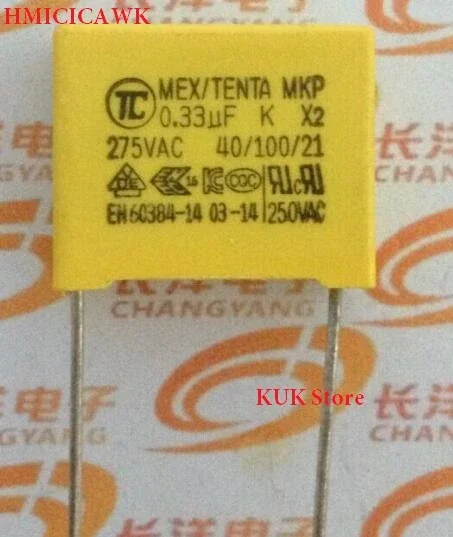 

Real Original 100% NEW MKP 0.33UF K X2 334K 275V , feet pitch = 15mm 10PCS ~ 50pcs