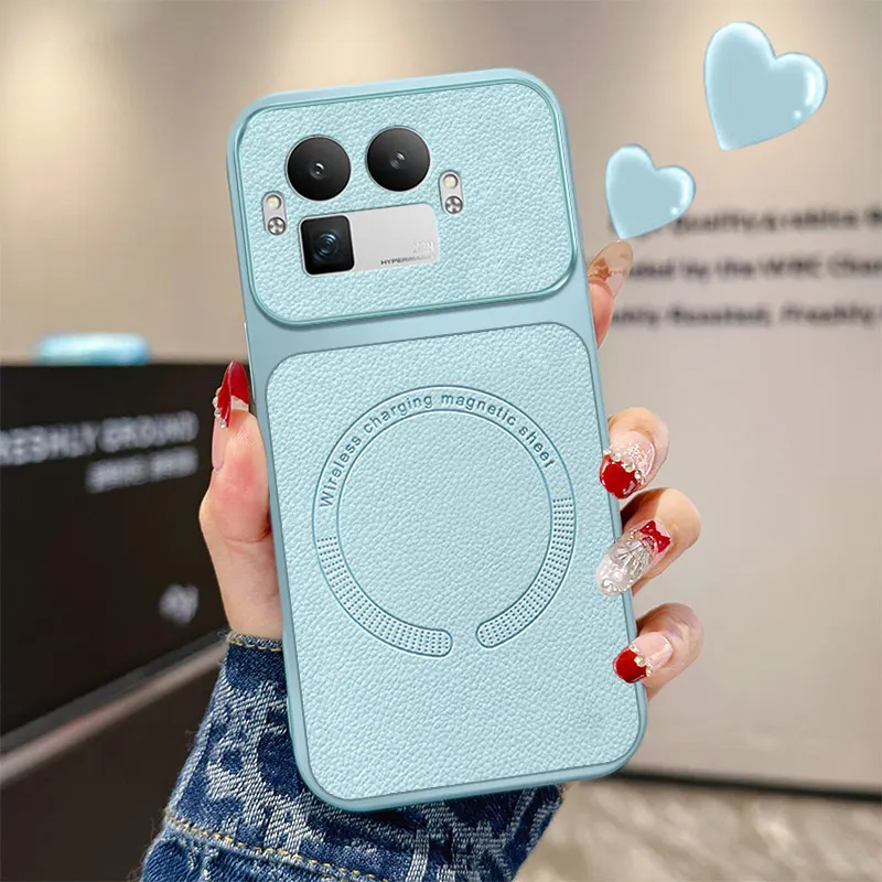 Ultra-Thin PU Leather Magnetic Anti-Drop Case with Wireless Charging Compatibility