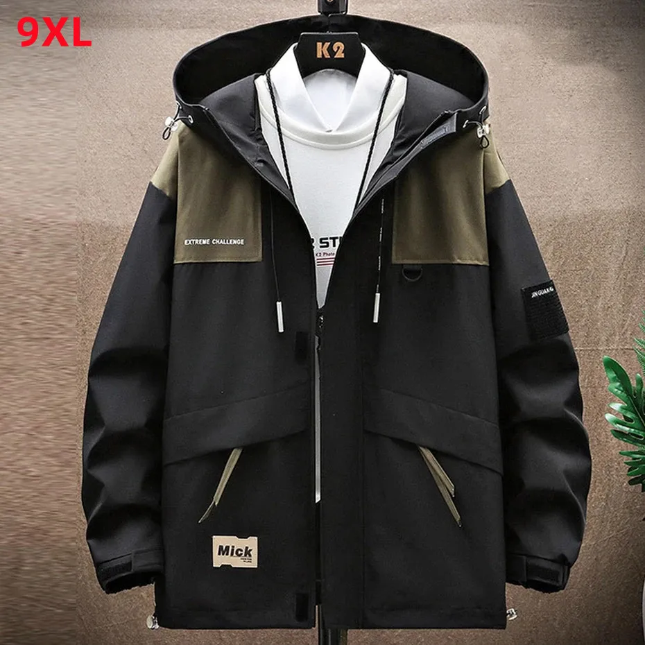 

Windbreak Jacket Men Casual Patchwork Jacket Coat Plus Size 8XL 9XL Spring Autumn Waterproof Jackets Male Outerwear High quality