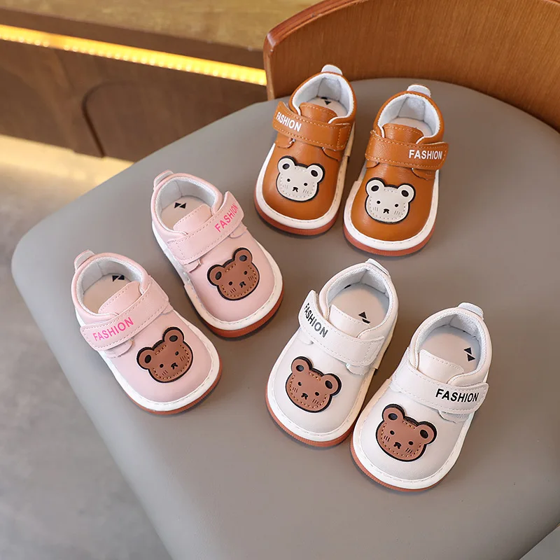 

Newborn Baby Shoes Boys Girls Leather With Rubber Sole Anti-Slip Toddler Sneaker Inner 11-13 cm Zapatos bebe Kids