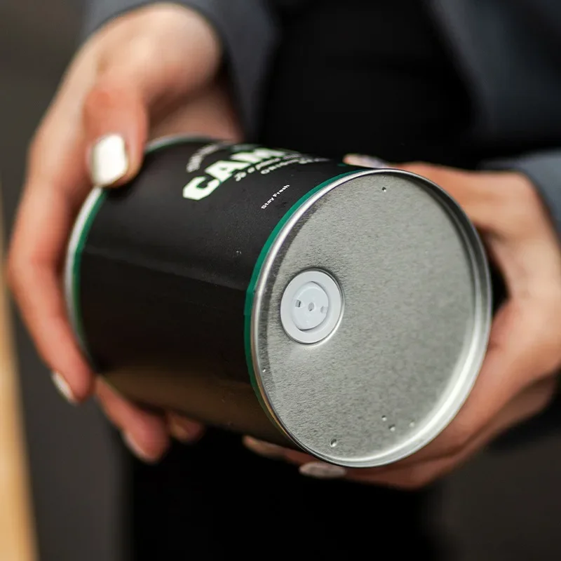150g/200g Portable Coffee Bean Sealed Jar Camping Tinplate Box Storage Jar Food Grade Fresh-keeping Breathable Iron Jar 5