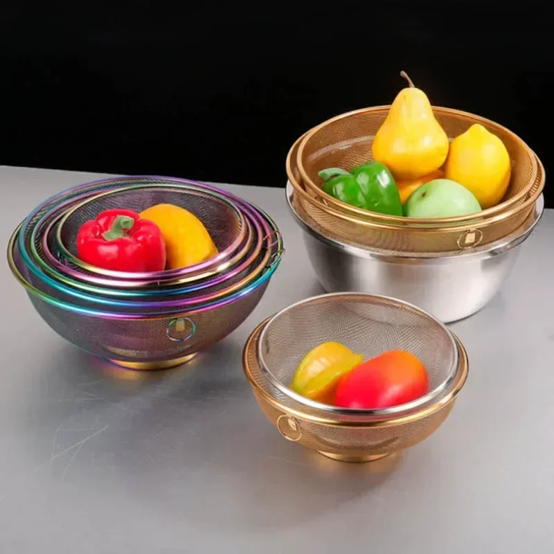 مصفاة شبكية دقيقة من الفولاذ المقاوم للصدأ ، مصفاة لحليب الصويا وعصير الفاكهة ، سلة تصريف غسيل الأرز ، أدوات المطبخ ، 3 أحجام