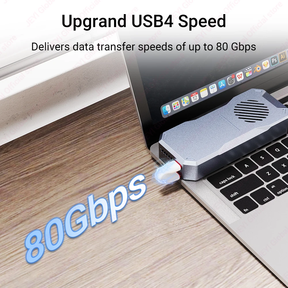 JEYI 80Gbps 저장 가능한 짧은 USB C-USB C 케이블 PD240W 아이폰, 삼성, 용 고속 충전, 썬더볼트 5/4/3 호환