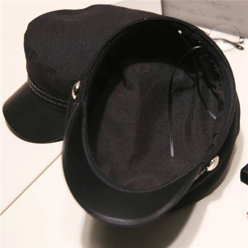 Casual Women Men Hat Spring Autumn Sailor Hats Ladies Beret Caps Flat Top Captain Cap Travel Cadet Octagonal Hat
