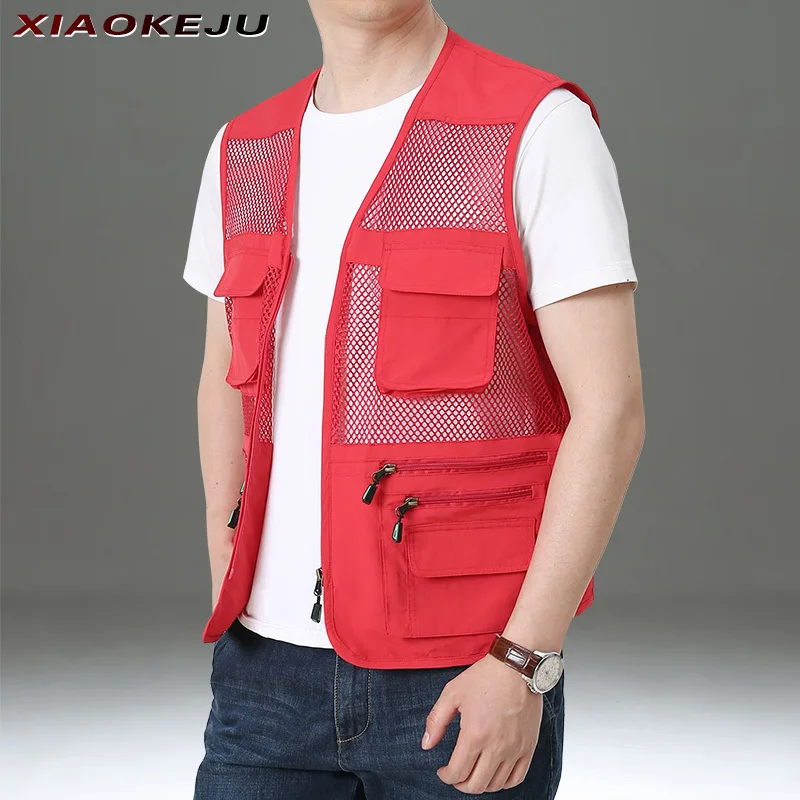 Vest for Tactical Men Hunting Coat Summer Men's Work Man Climbing Military Fishing Clothing Sleeveless Jacket Mesh Wear Pockets