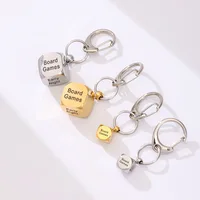 Custom Engraved Stainless Steel Dice Keychain Removable Decision Dice Couple Accessories Snap Hook