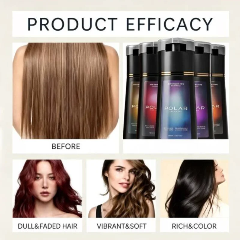 Effortless Quick-Color Hair Dye Shampoo with Natural Plant Ingredients