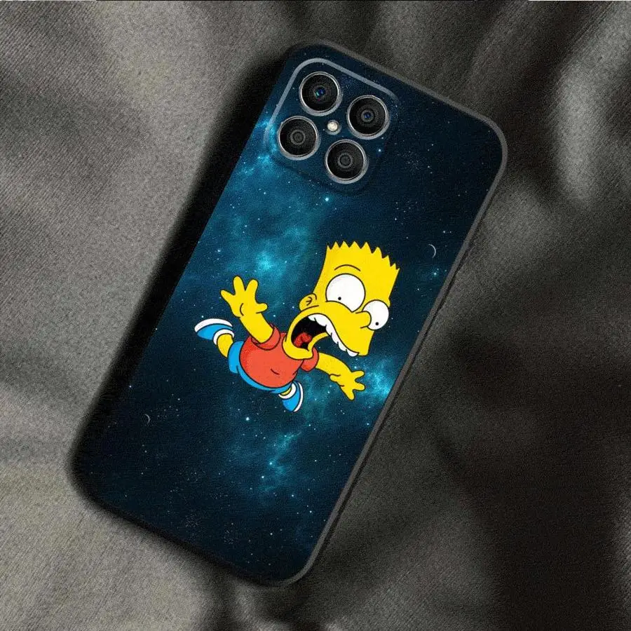 Cartoon The Simpsons Black Soft Phone Case