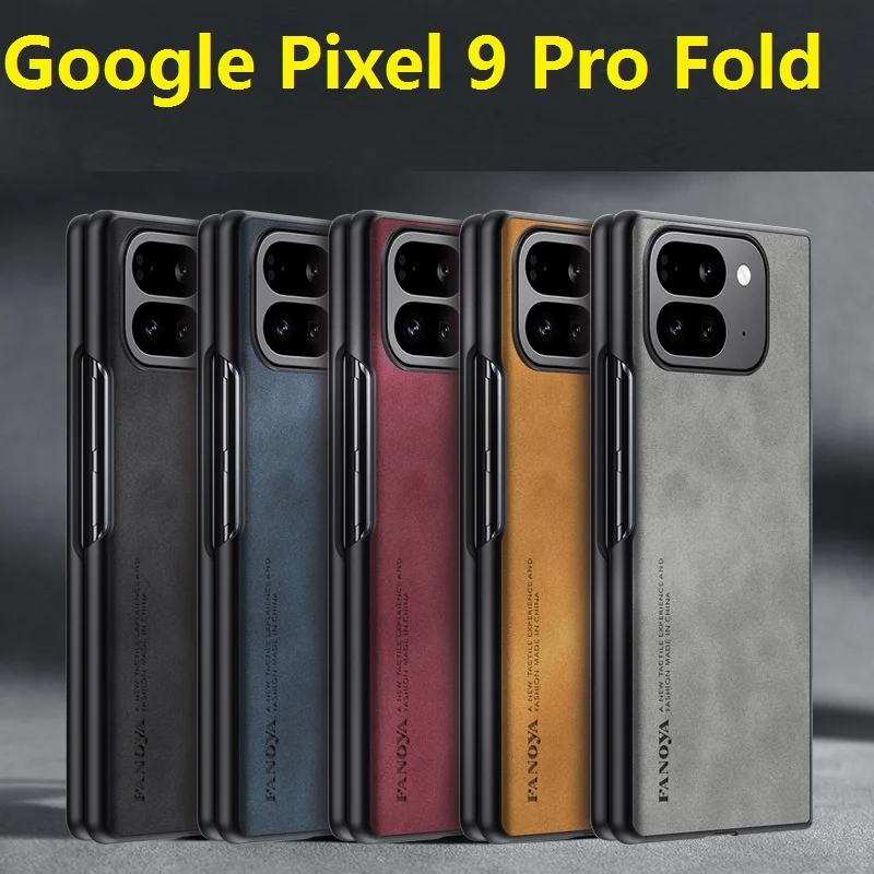 Matte Leather Back For Google Pixel 9 Pro Fold Case Slim Plastic Frame Protective Cover_voghion.com