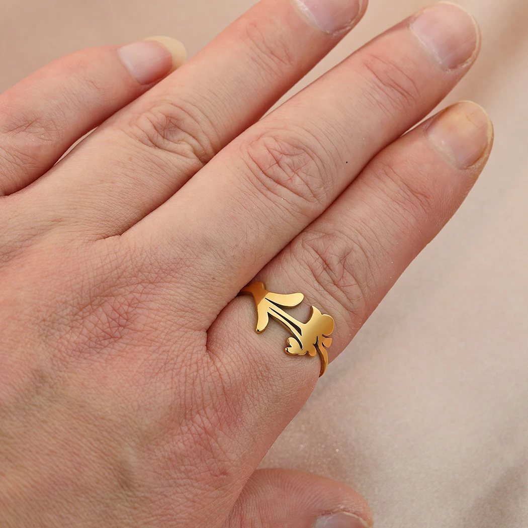 Anillo Geométrico de Flor y Hoja Vintage (Acero Inoxidable Dorado) Sdb94f52e329c462c96ea242b5c109589S