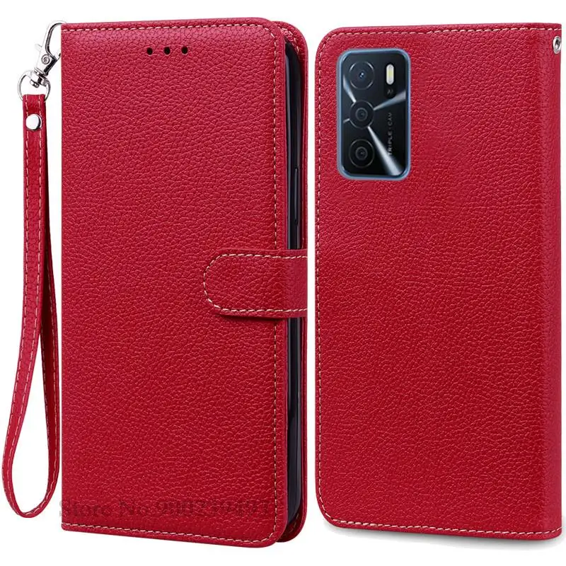 Custodia Portafoglio In Pelle Marrone Per Oppo A16 (CPH2269/CPH2275) Con Slot E Cavalletto