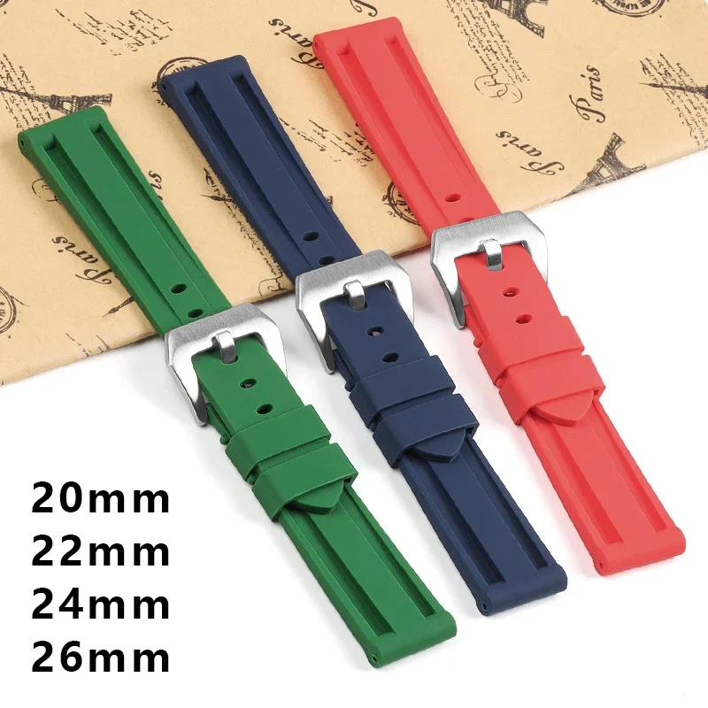 Premium Silicone Sport Watch Band - Waterproof Rubber Strap