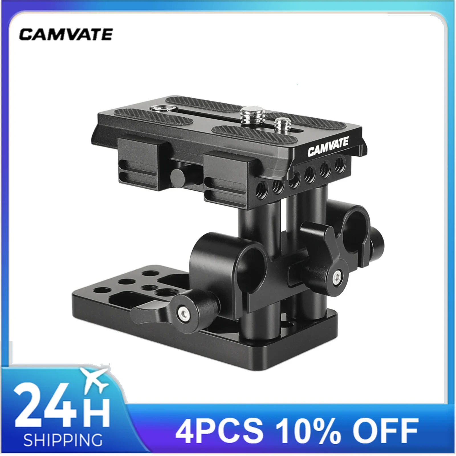 Plaque Base CAMVATE Pour Appareil Photo - Pince Double 15mm - Support Épaule