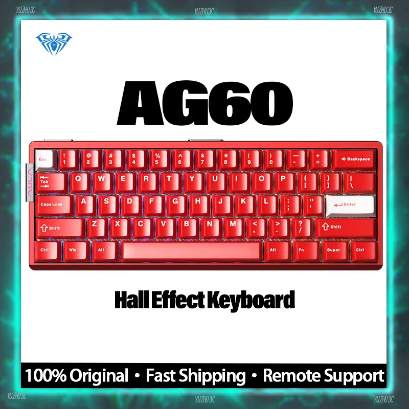 AULA AG60 Max 게이밍 키보드 FR4 플레이트 0.001mm RT DKS SOCD MT TGL 다이나믹 RGB 듀얼 RGB 조명 핫스왑 가능 듀얼 MCU 낮은 지연 시간