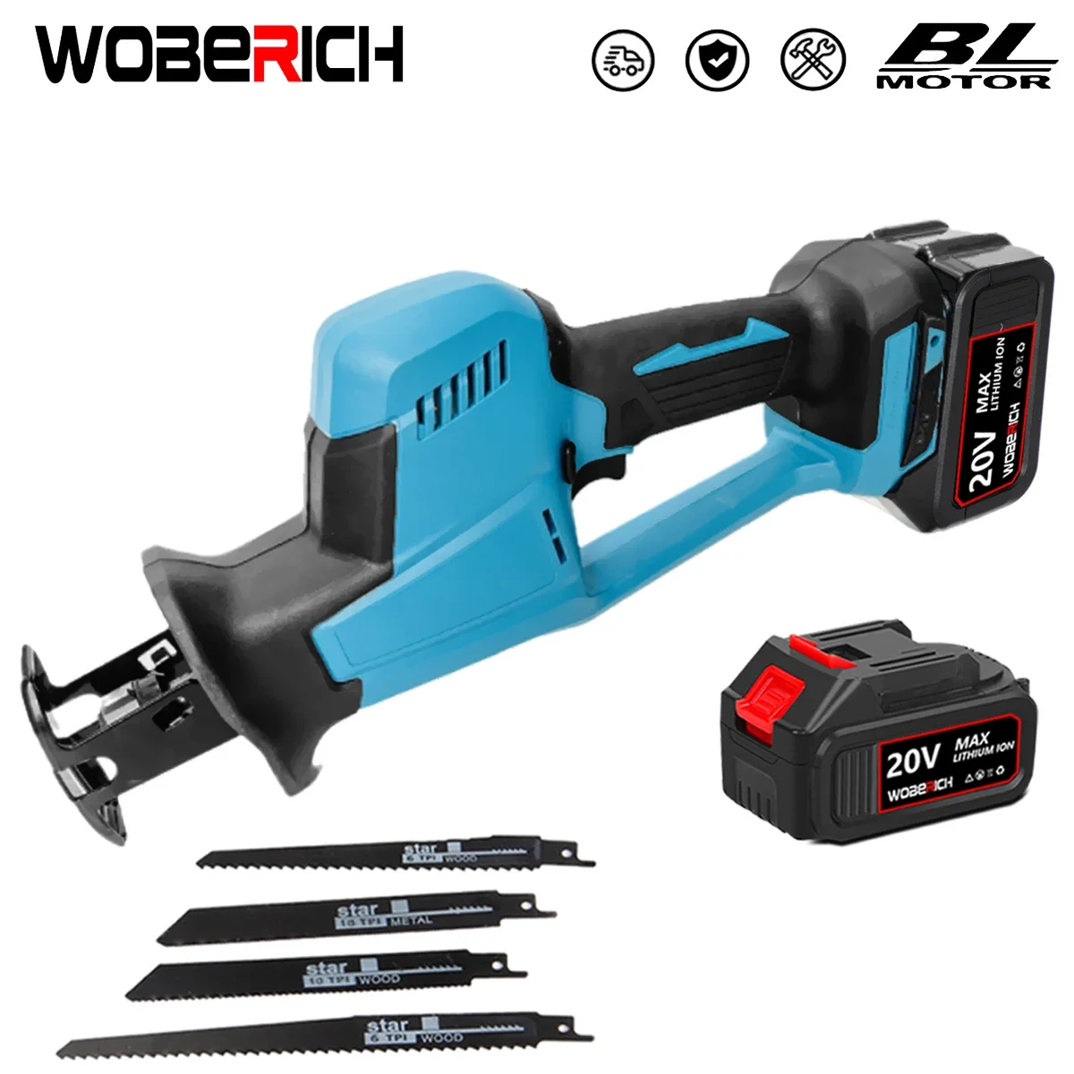18V Brushless Cordless Reciprocating Saw Rechargeable High PowerMeatl Wood Quick Reciprocating Saw For Makita 18V Battery hss step drill bit set stainless steel coated step quick change drilling power tools for metal wood hole cutter 4 12 4 20 4 32mm