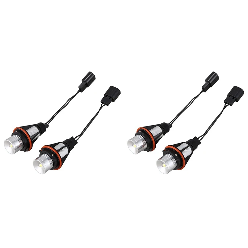 

4X Car Angel Eye Fog Light Xenon White LED Bulb Headlight For Bmw E39 X83 X3 E53 X5 E60