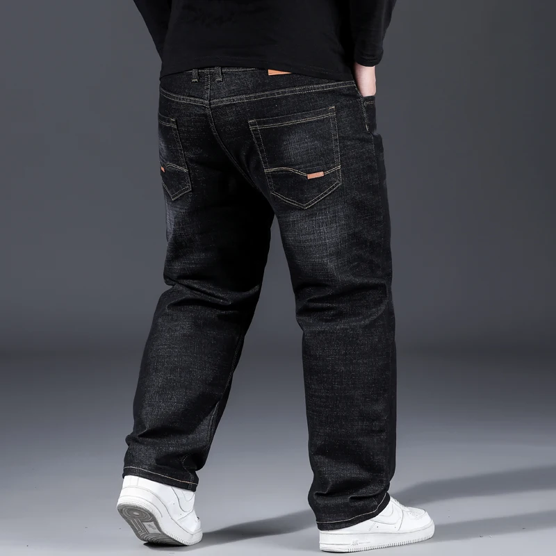 Fashion 10XL Oversize Jeans Men Fat Loose Trousers Casual Cargo Pants Jeans Men Black Baggy Jeans Comfortable Work Daily Jeans
