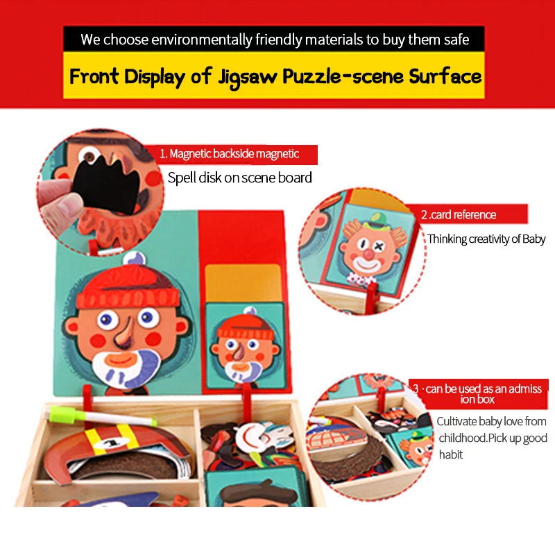 Children's Fun Early Education Puzzle Magnet Book Scenario Magnetic Stickers Toys For Kids