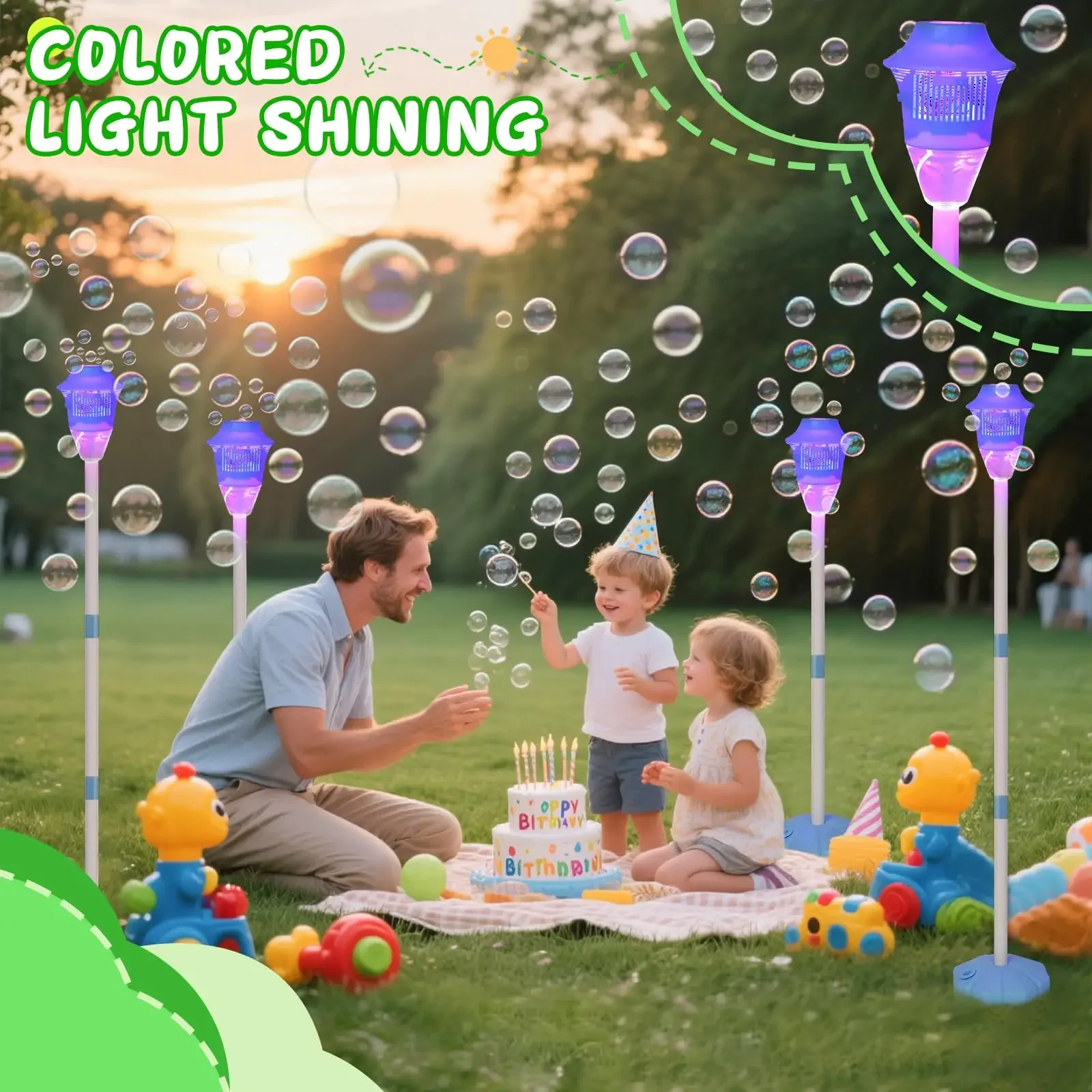 Stand Bubble Machine with Lights&music for Outdoor Soap Bubble Blower Suitable for Water Sport Wedding Party Decor Bubble