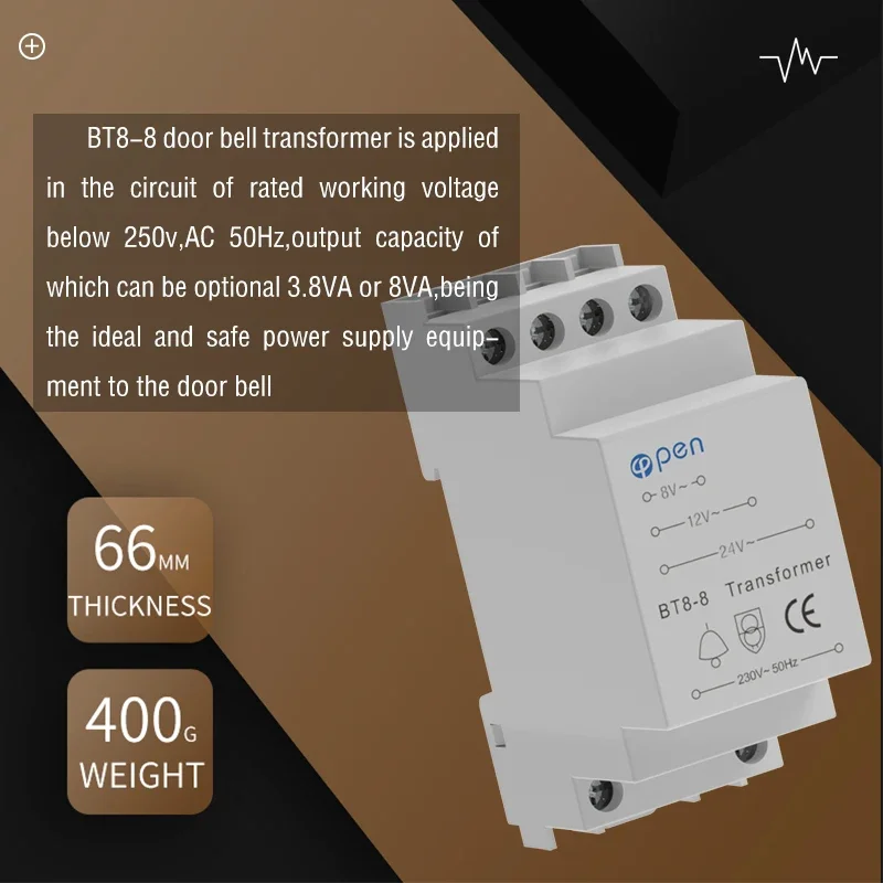 BT8 8 doorbell transformer rated voltage CE certification rail type doorbell protector Compatible with Ring Bell Bell Smart Power transformer