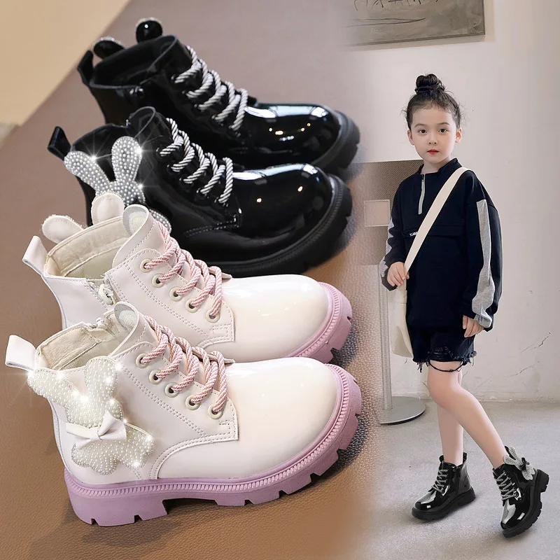 New Arrival Children Girls Short Ankle Boots Kids Fashion Shoes Toddlers Flats Booties Cartoon Bring For 4 to 9Years2305 bona new arrival classics style children boots lace up boys winter shoes synthetic girls ankle boots comfortable free shipping