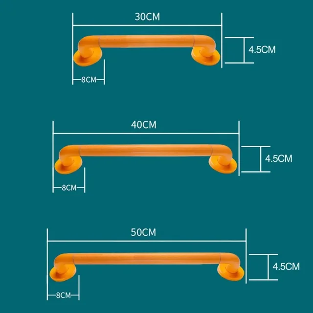ด้ามจับห้องน้ำขนาด30/40/50ซม., ที่จับมีความปลอดภัยราวจับชั้นวางผ้าขนหนู 4